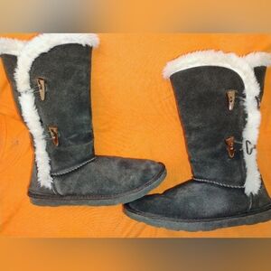 Women's Sonoma lifestyle brown snow boots with lined fur closure size 7.5